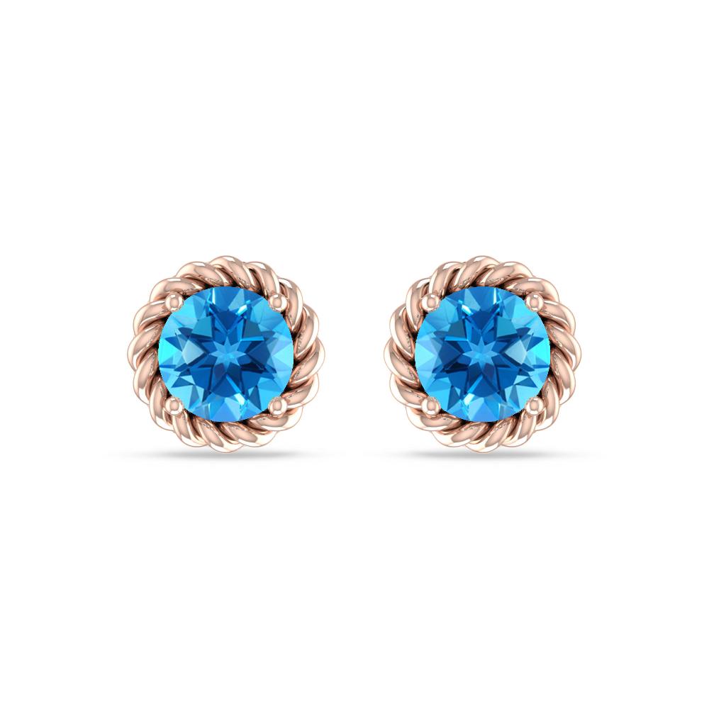 Rose Gold - Blue Topaz