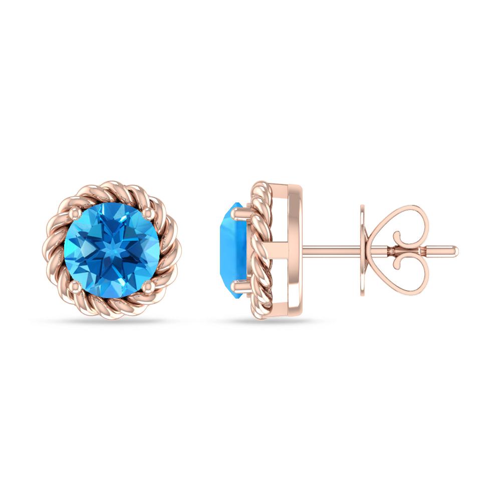 Rose Gold - Blue Topaz