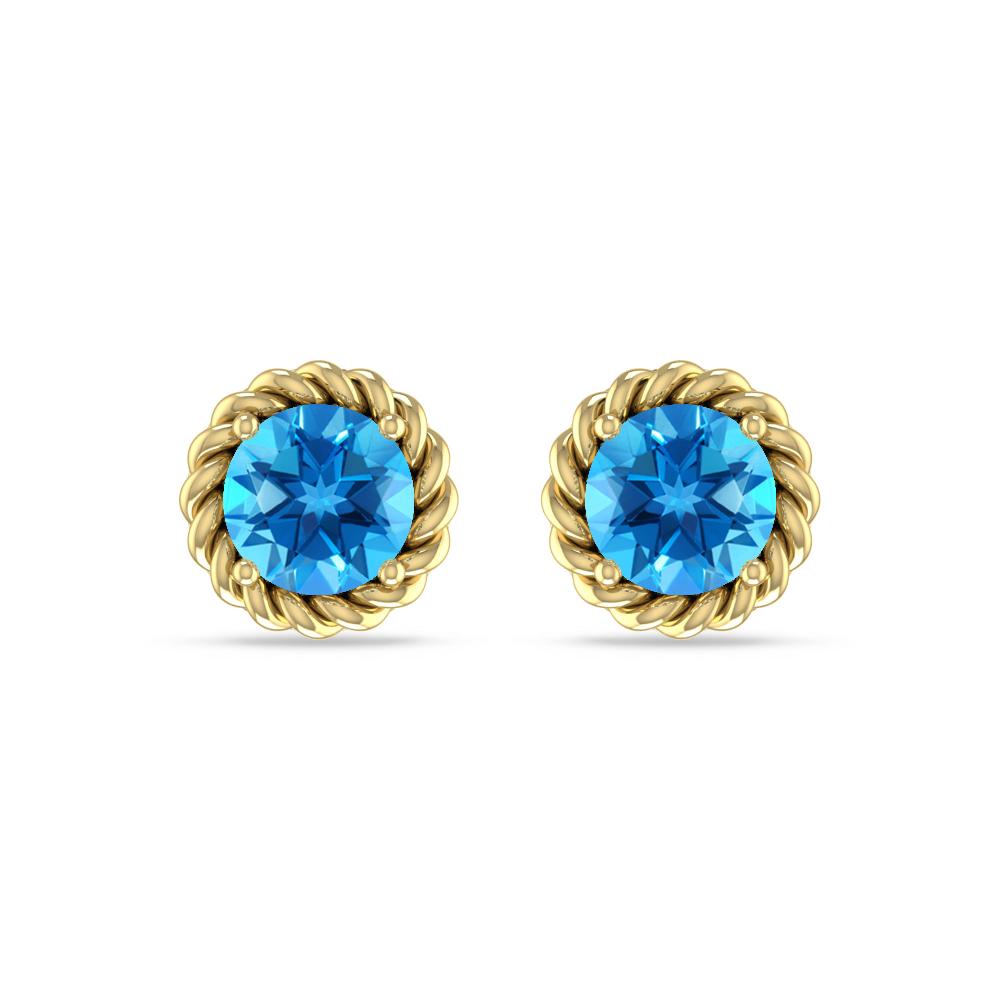 Yellow Gold - Blue Topaz