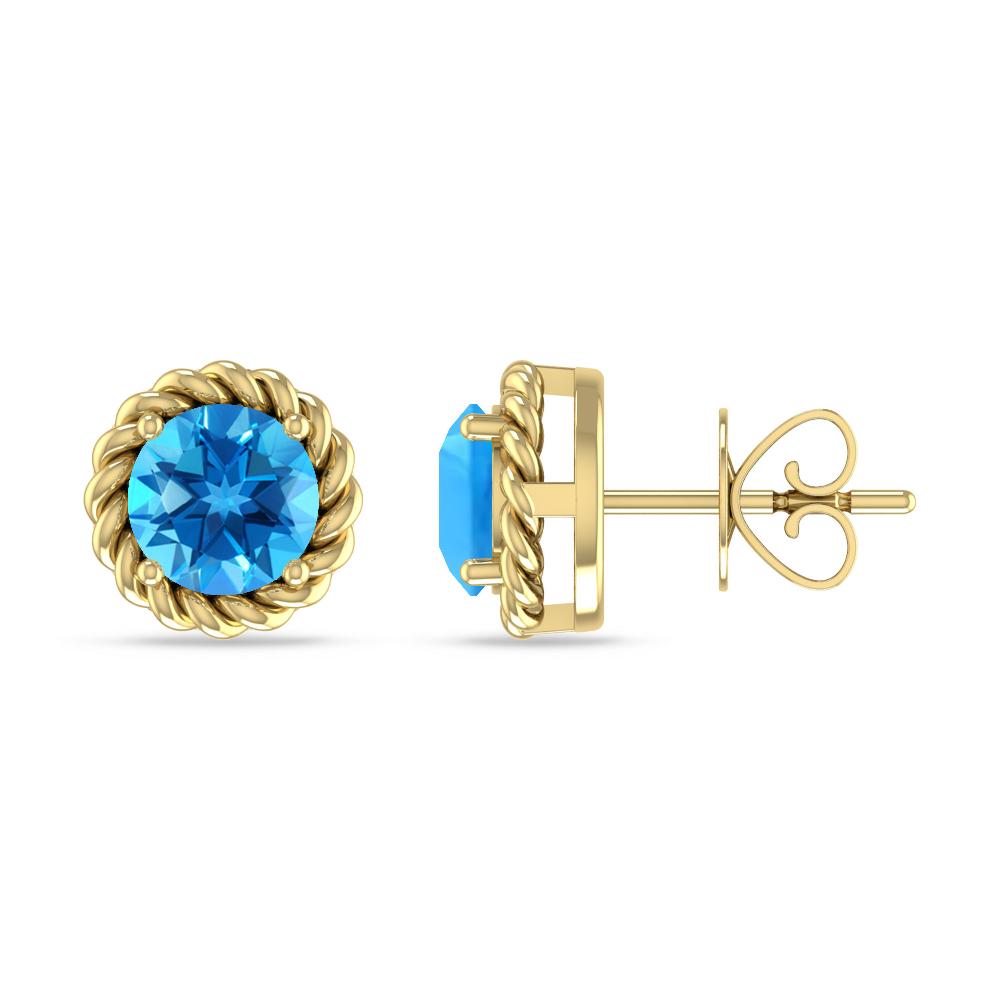 Yellow Gold - Blue Topaz