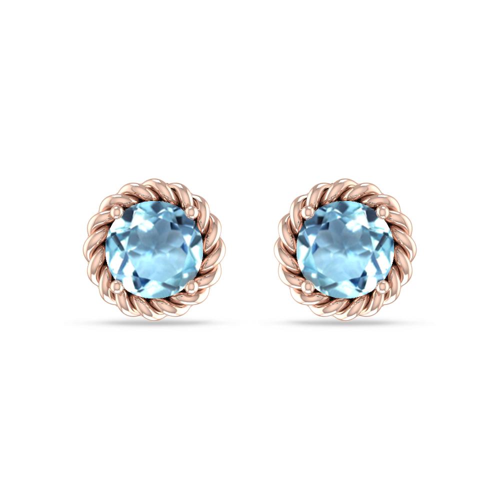 Rose Gold - Aquamarine