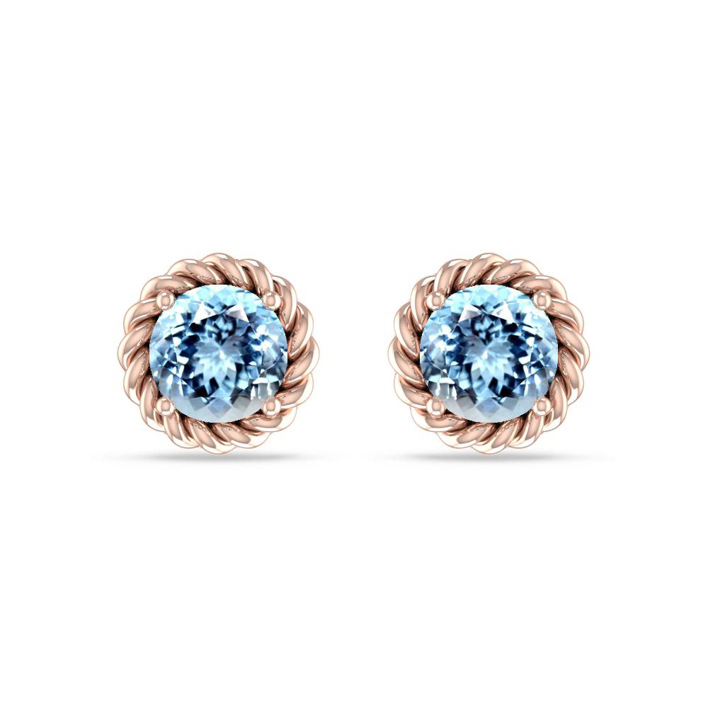Rose Gold - Aquamarine