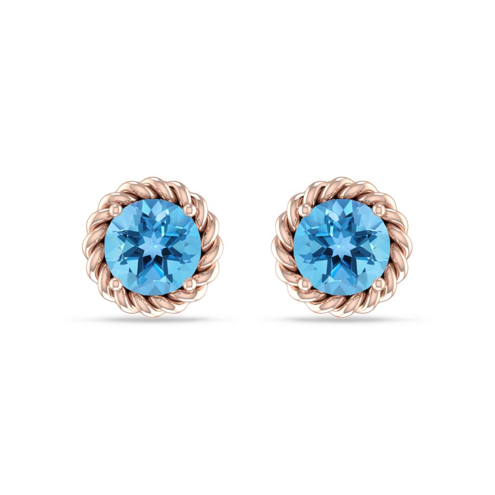 Rose Gold - Blue Topaz