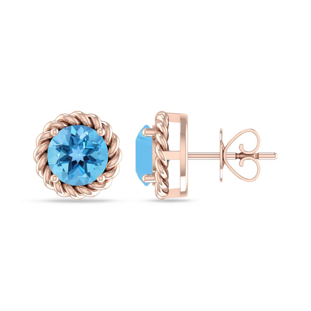 Rose Gold - Blue Topaz