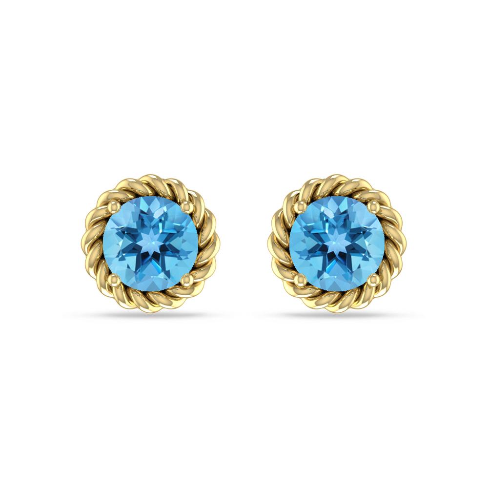 Yellow Gold - Blue Topaz