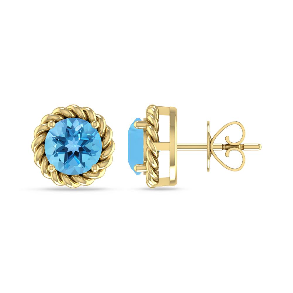 Yellow Gold - Blue Topaz