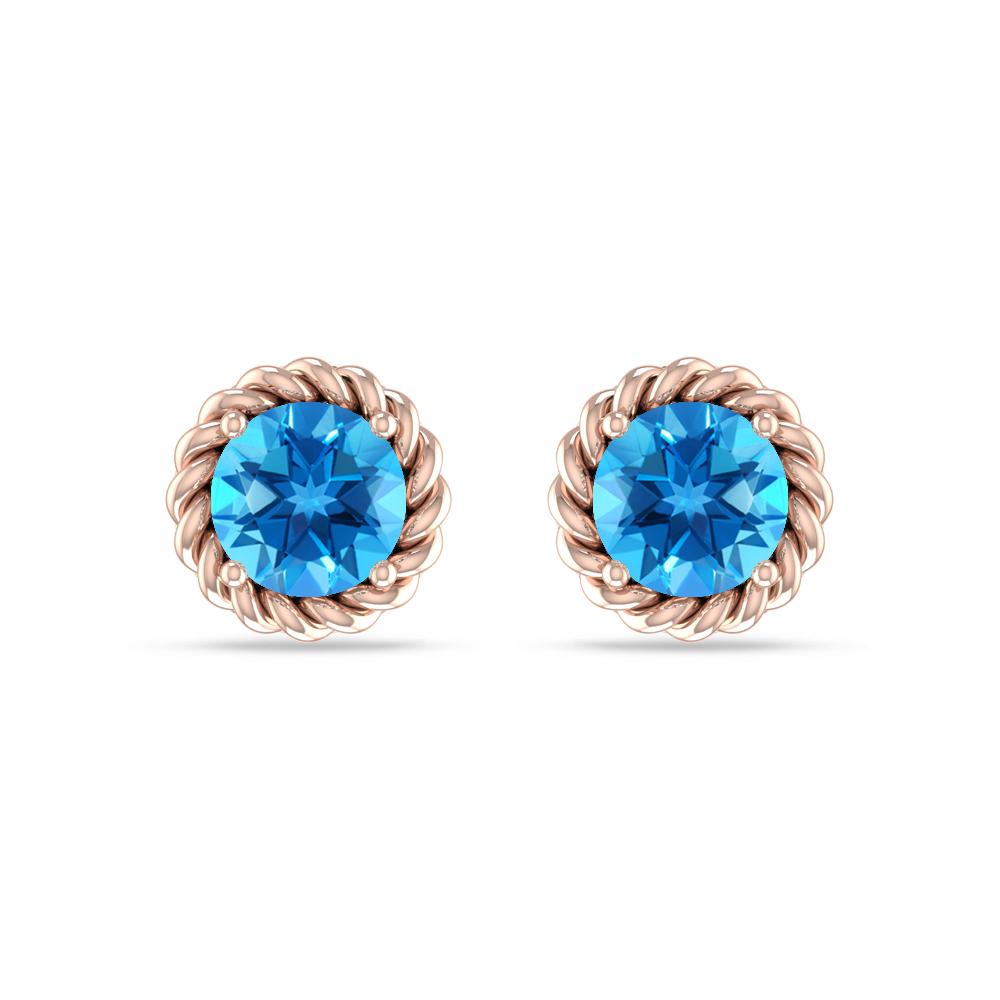 Rose Gold - Blue Topaz