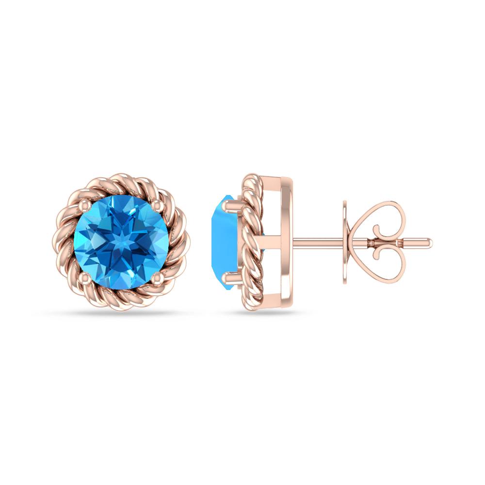 Rose Gold - Blue Topaz