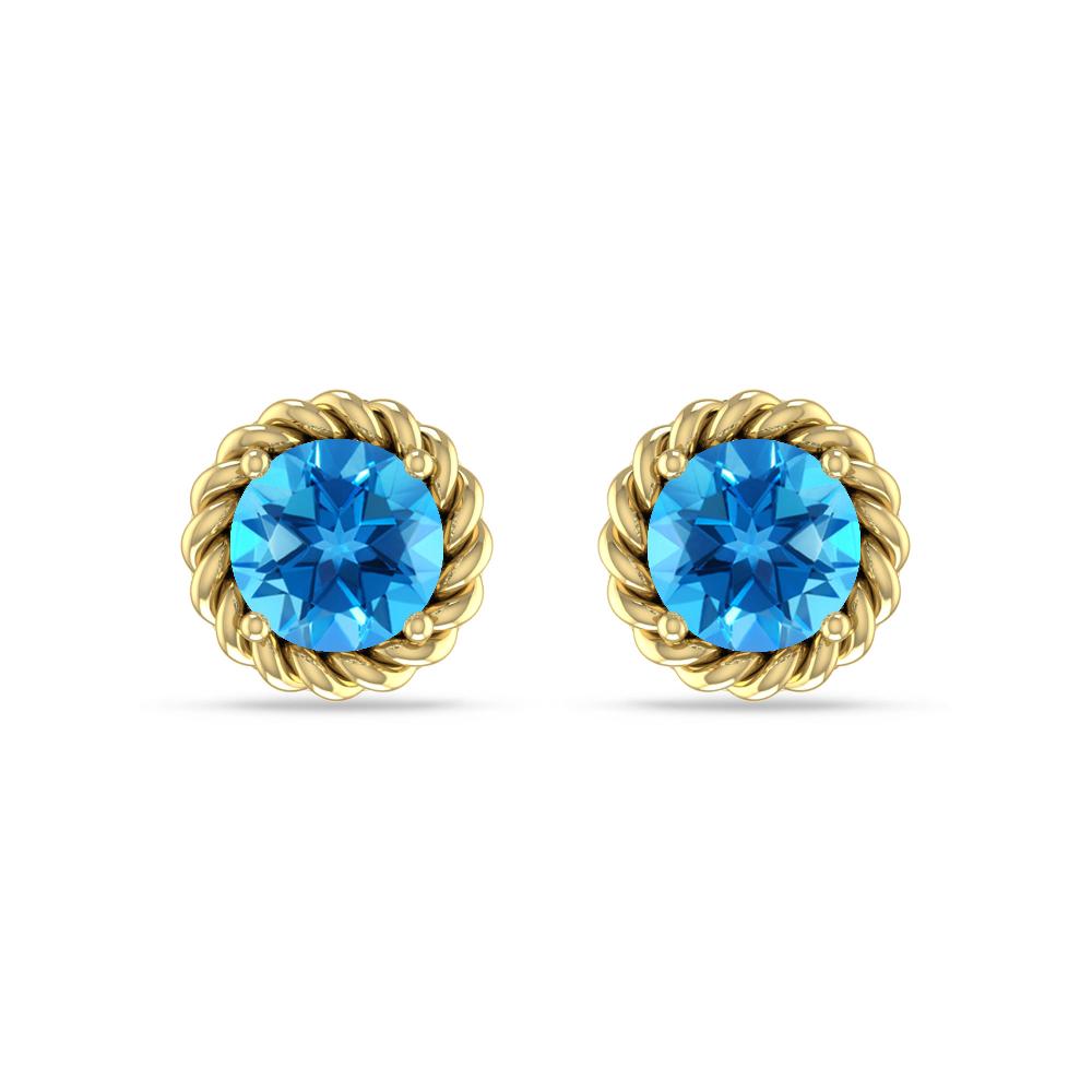 Yellow Gold - Blue Topaz