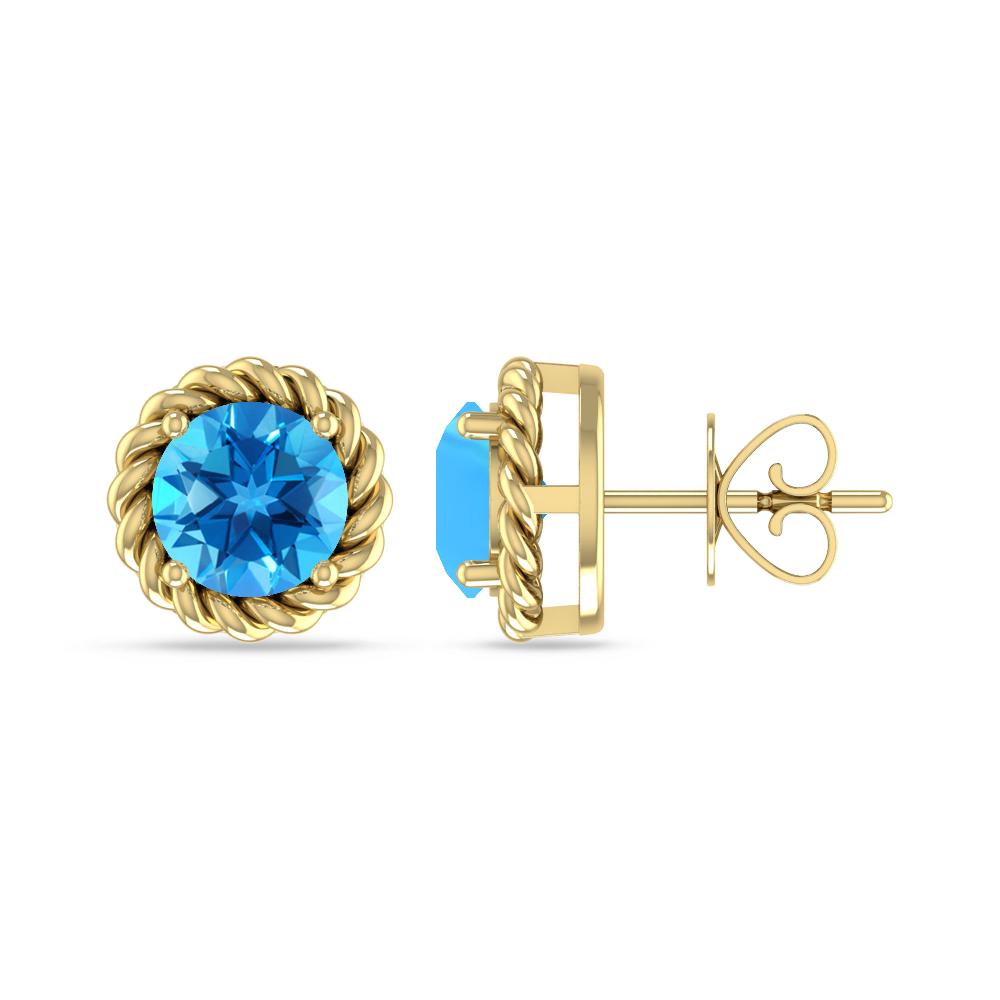 Yellow Gold - Blue Topaz