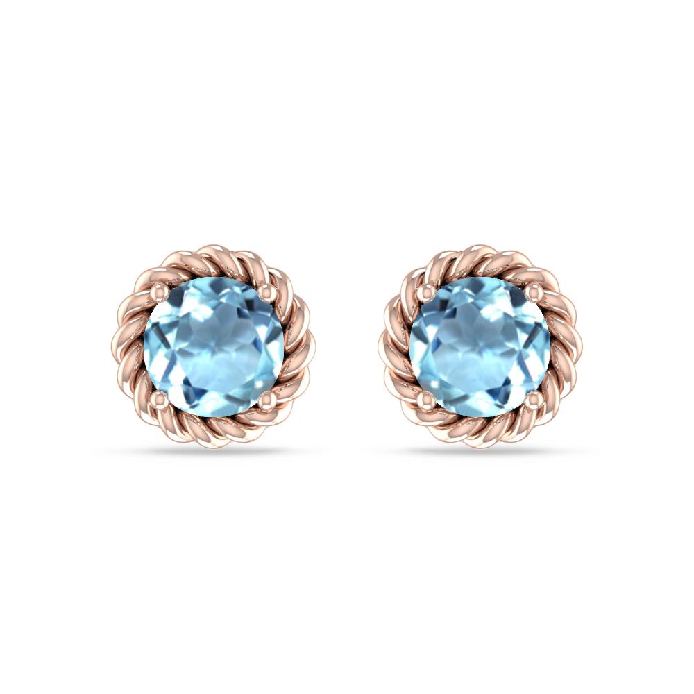Rose Gold - Aquamarine