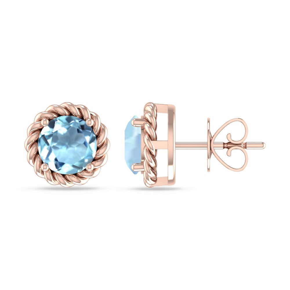 Rose Gold - Aquamarine