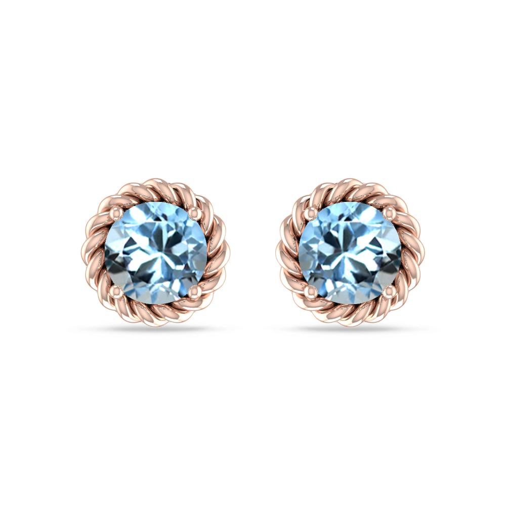 Rose Gold - Aquamarine