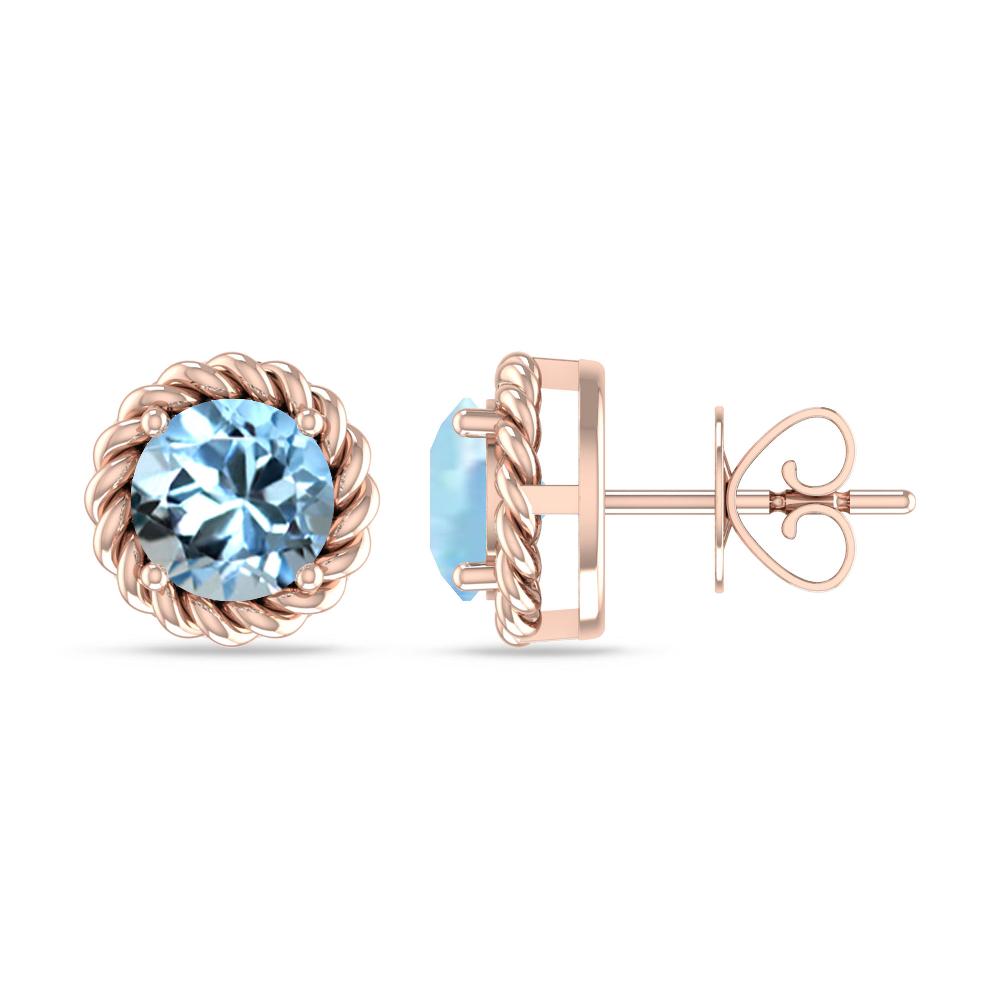 Rose Gold - Aquamarine