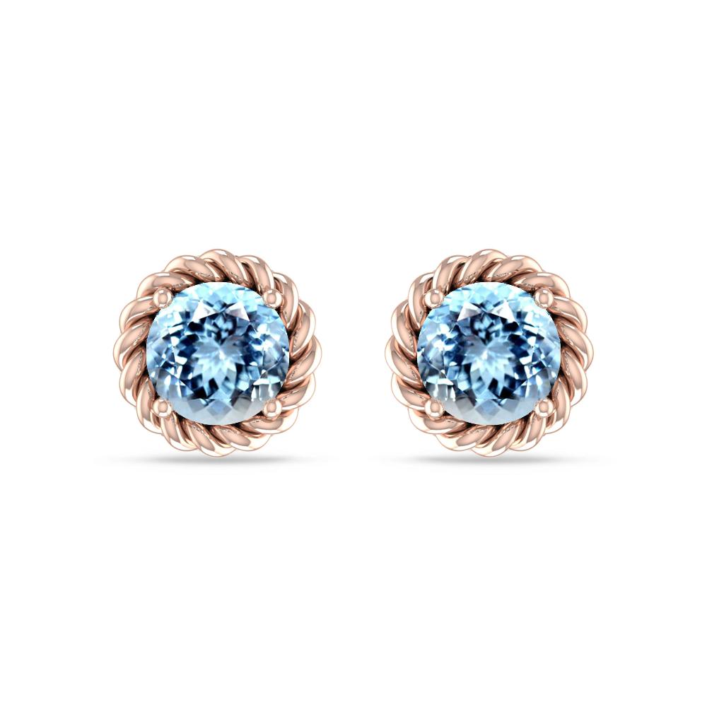 Rose Gold - Aquamarine