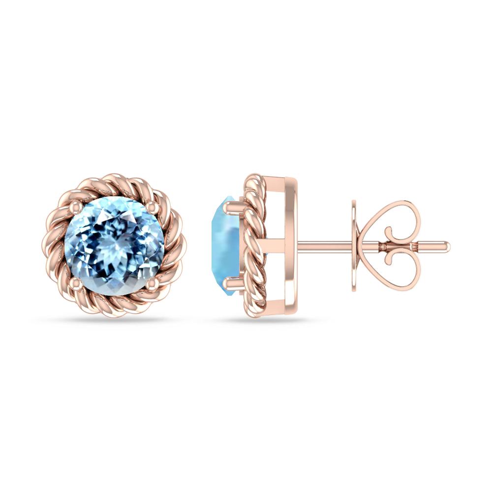 Rose Gold - Aquamarine