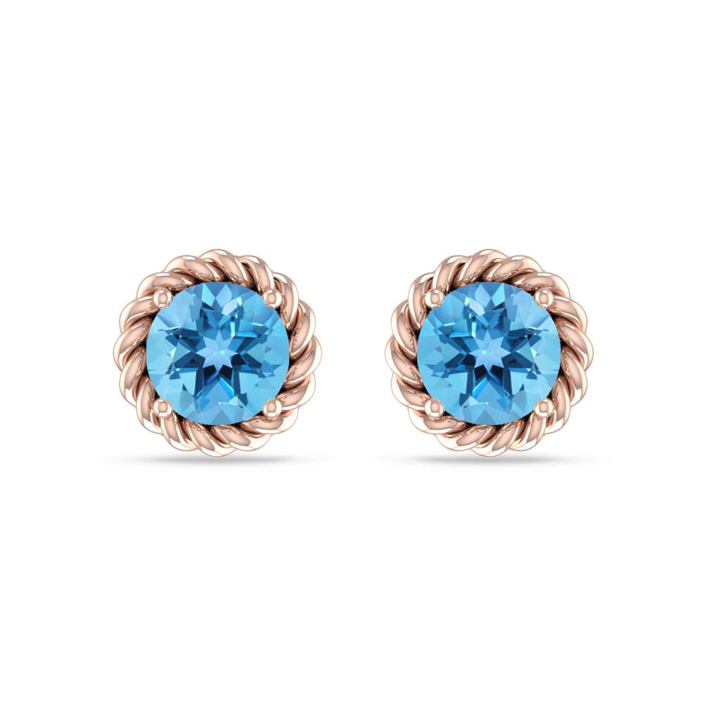 Rose Gold - Blue Topaz