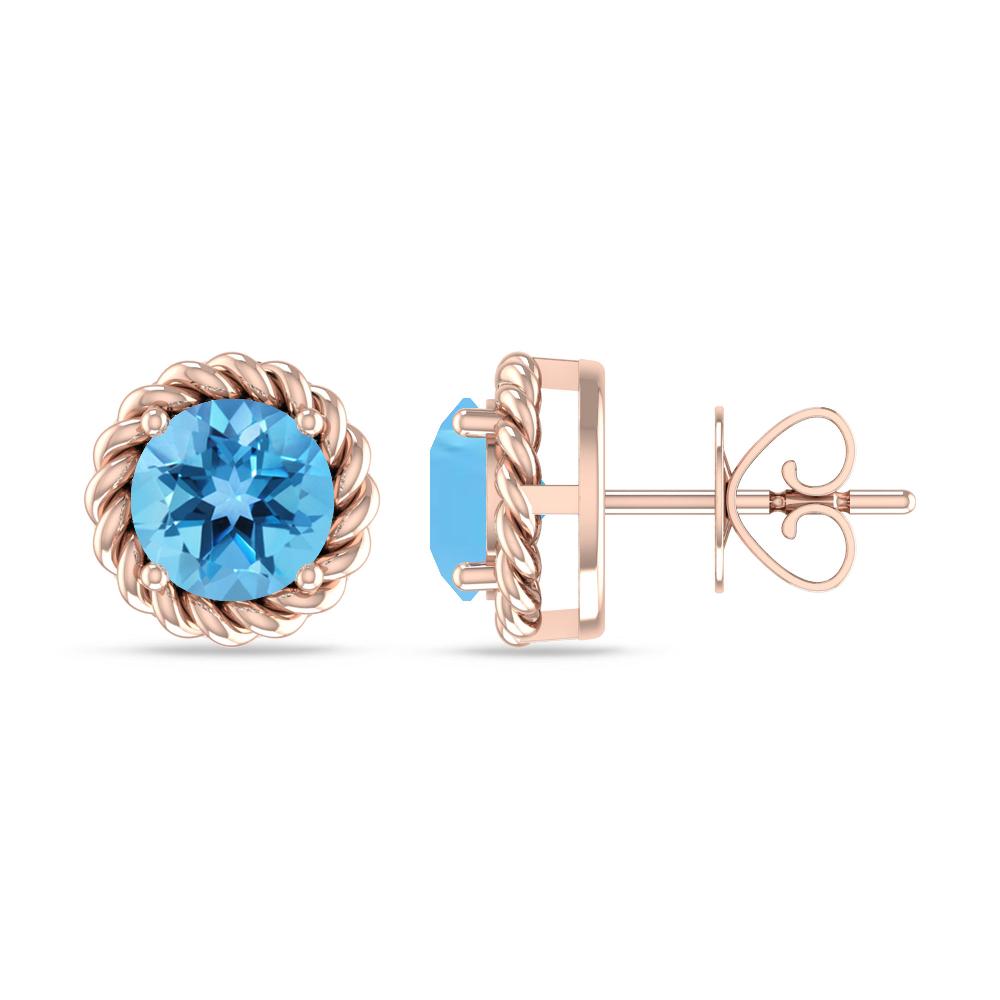 Rose Gold - Blue Topaz