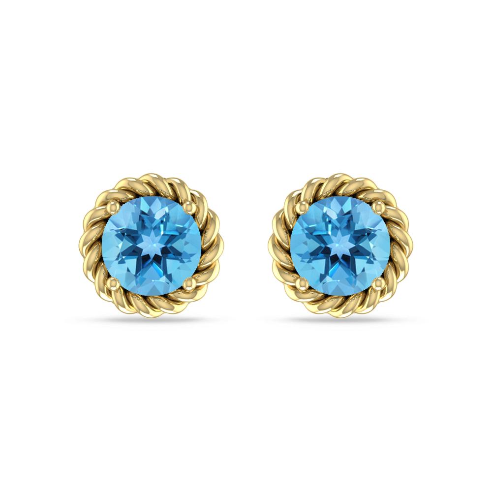 Yellow Gold - Blue Topaz