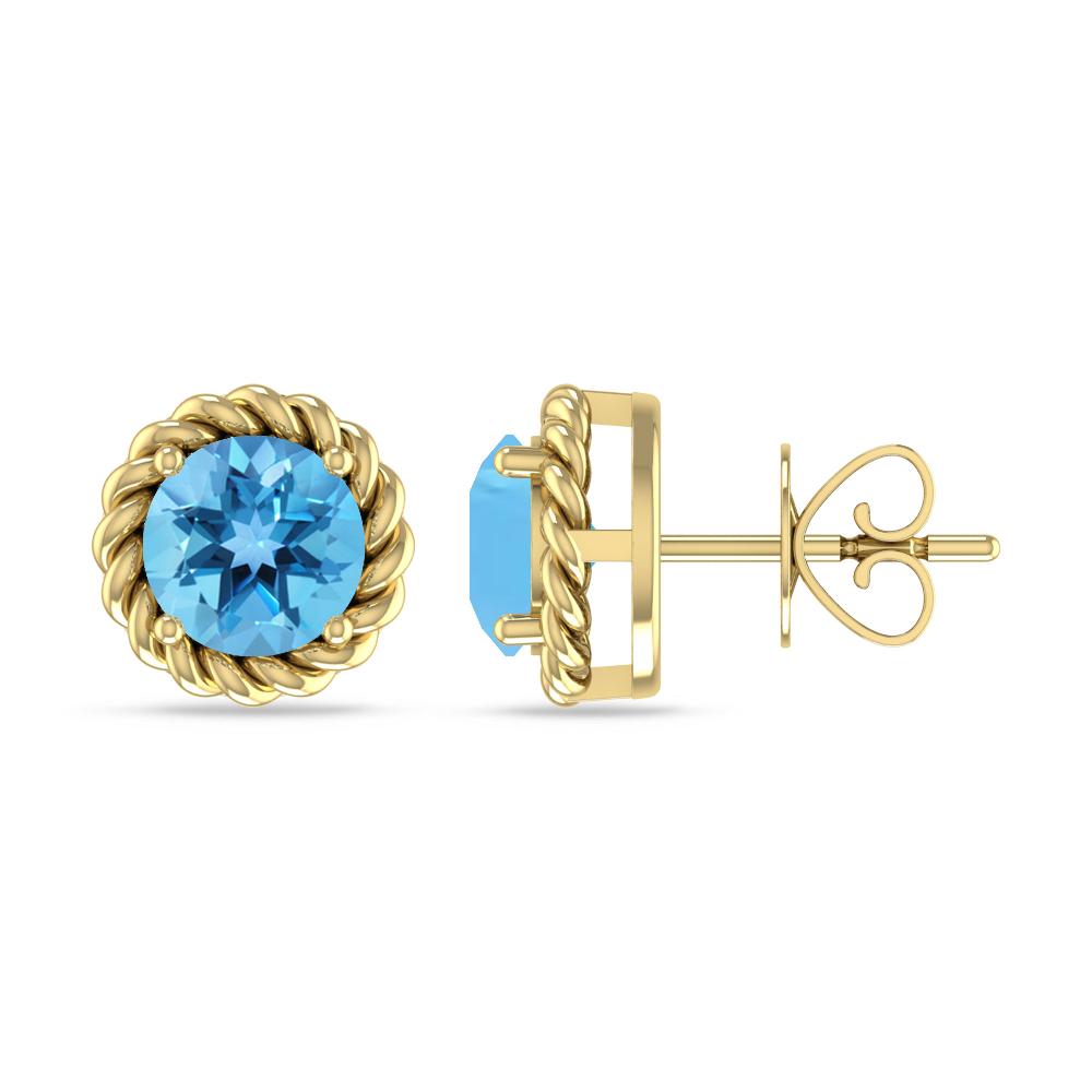 Yellow Gold - Blue Topaz
