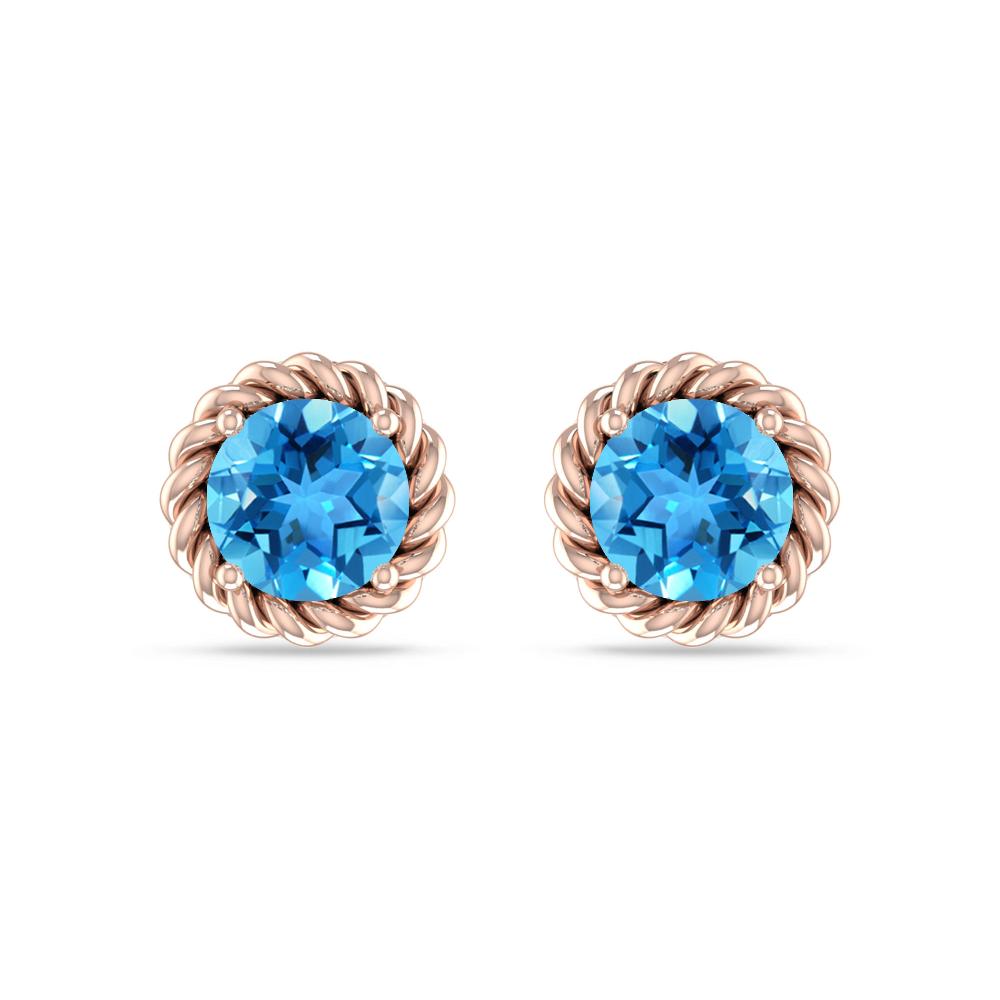 Rose Gold - Blue Topaz