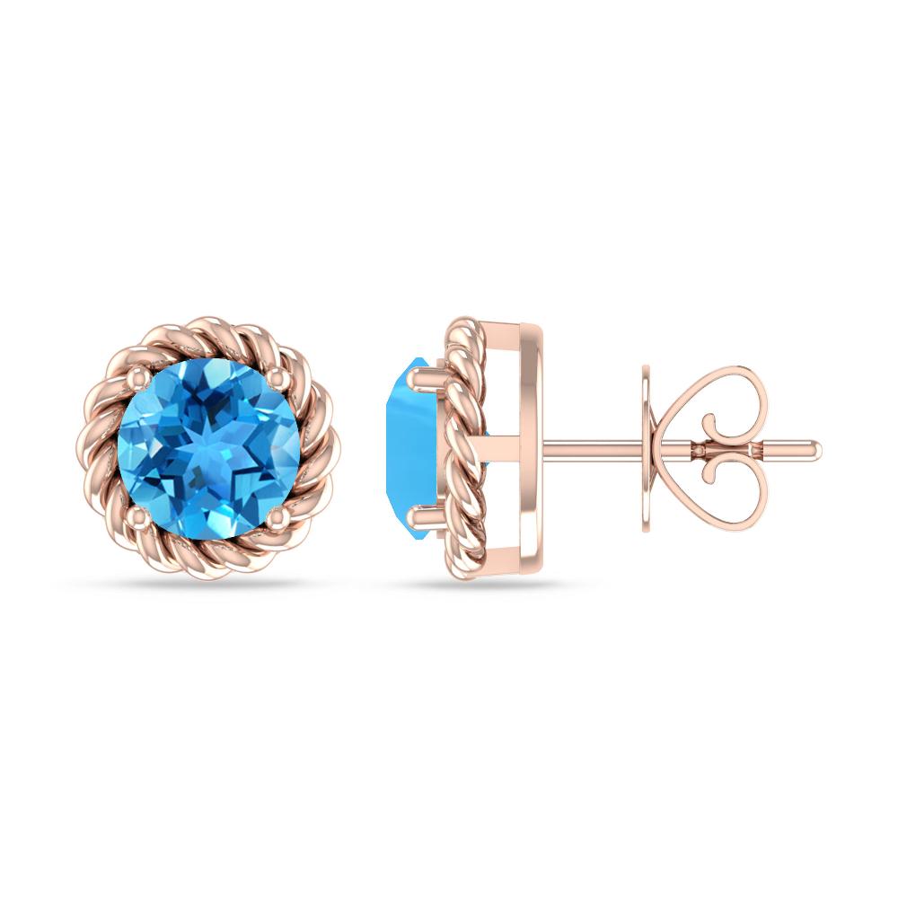 Rose Gold - Blue Topaz