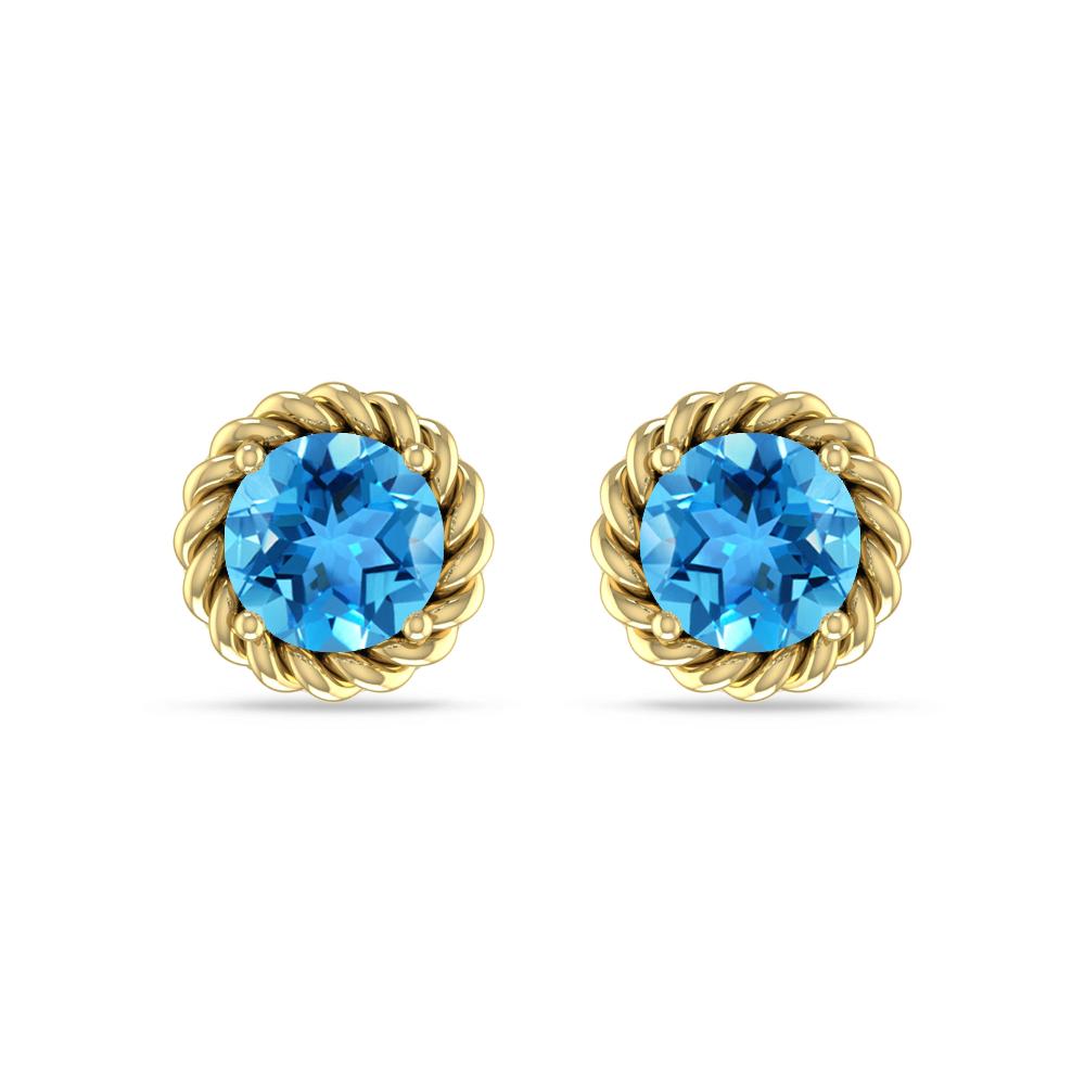 Yellow Gold - Blue Topaz
