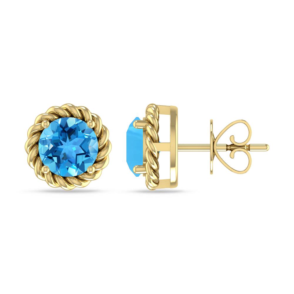 Yellow Gold - Blue Topaz
