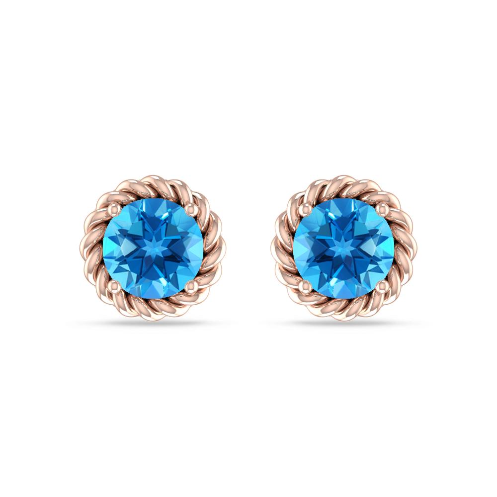 Rose Gold - Blue Topaz