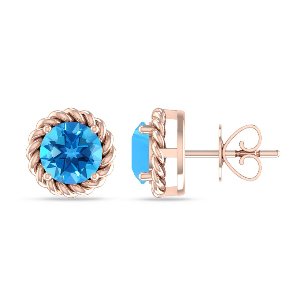 Rose Gold - Blue Topaz