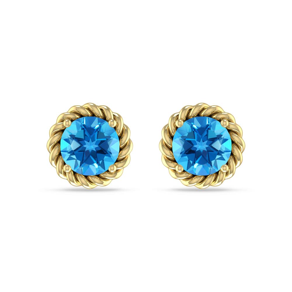 Yellow Gold - Blue Topaz