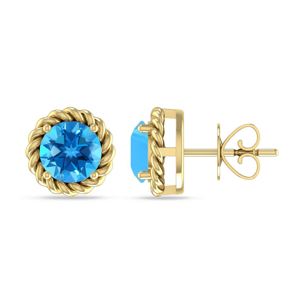 Yellow Gold - Blue Topaz