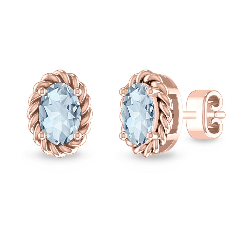 Rose Gold - Aquamarine