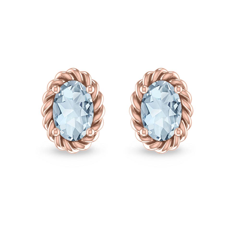 Rose Gold - Aquamarine