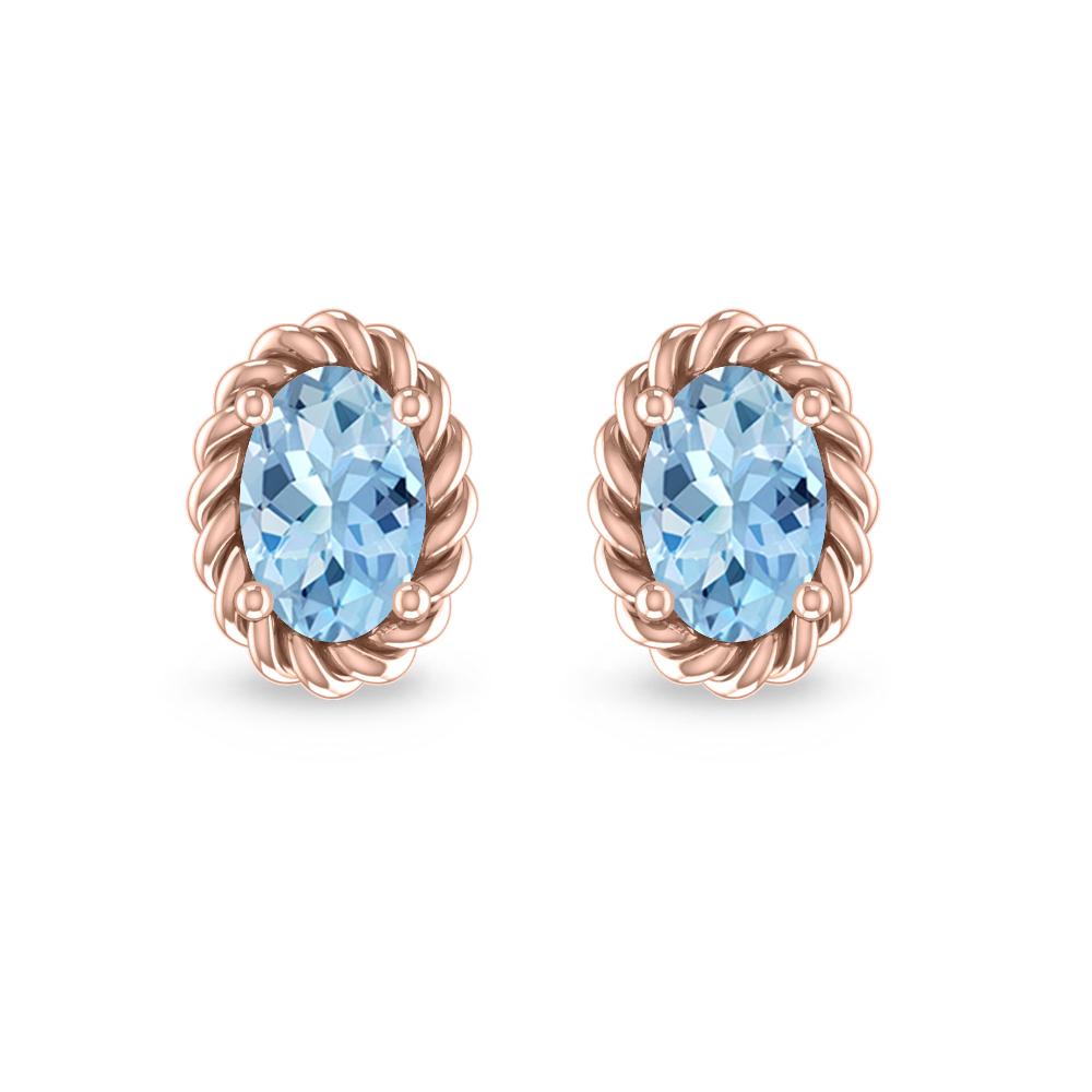 Rose Gold - Aquamarine