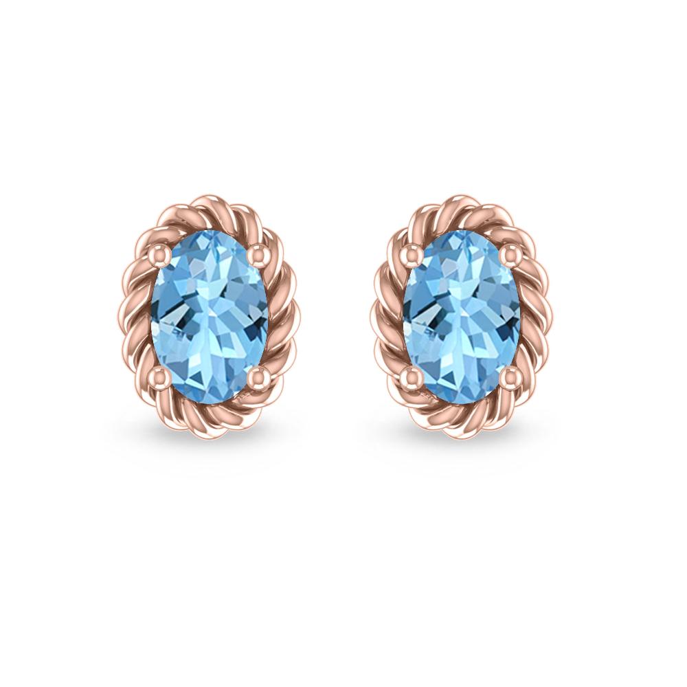 Rose Gold - Aquamarine