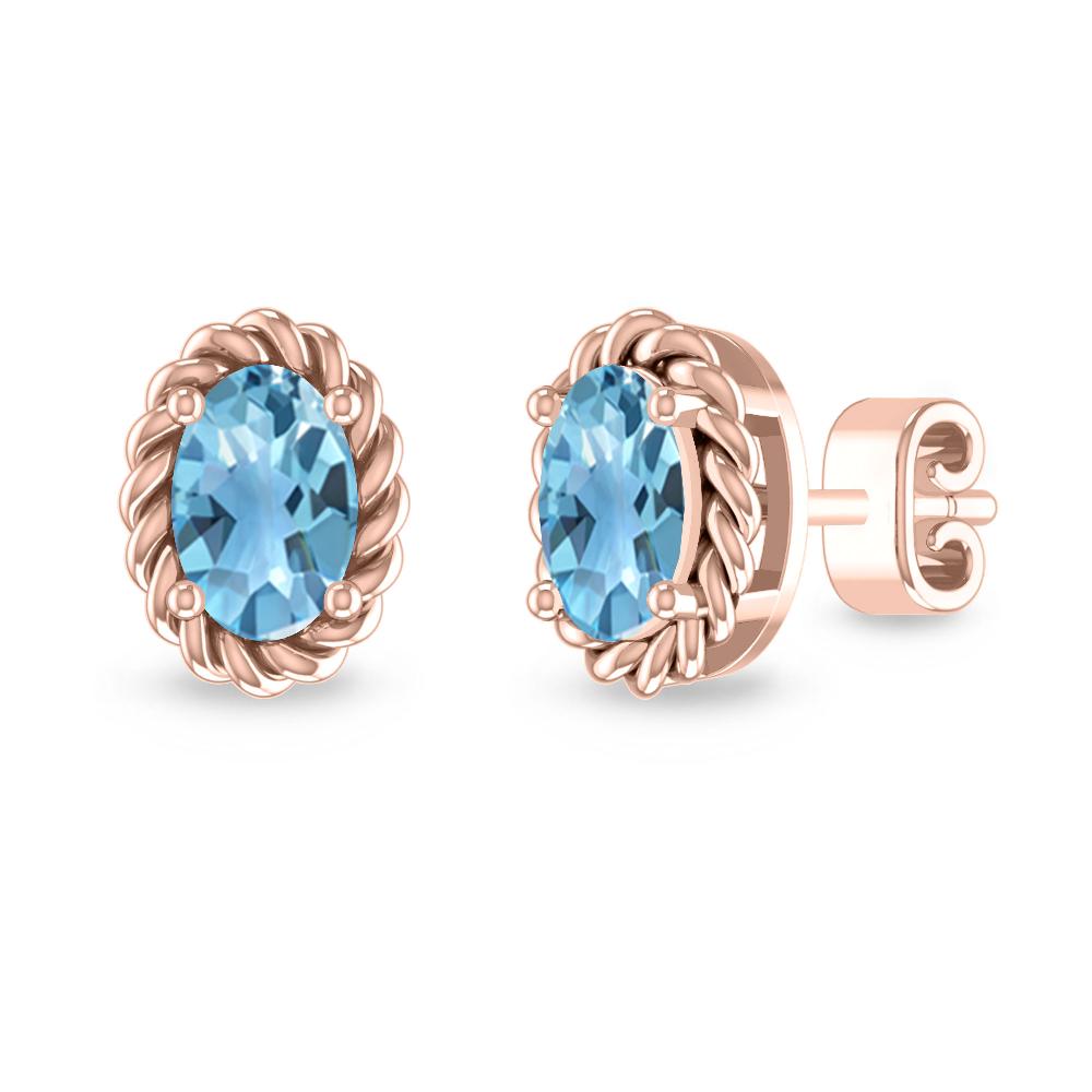 Rose Gold - Blue Topaz