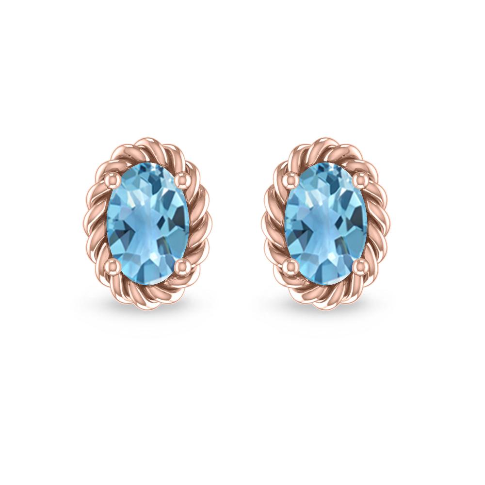 Rose Gold - Blue Topaz