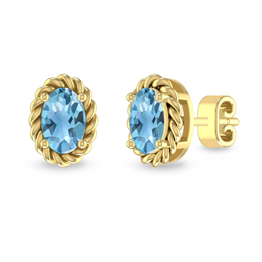 Yellow Gold - Blue Topaz