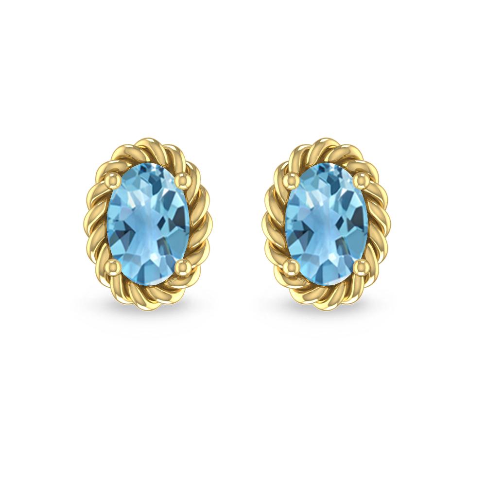 Yellow Gold - Blue Topaz