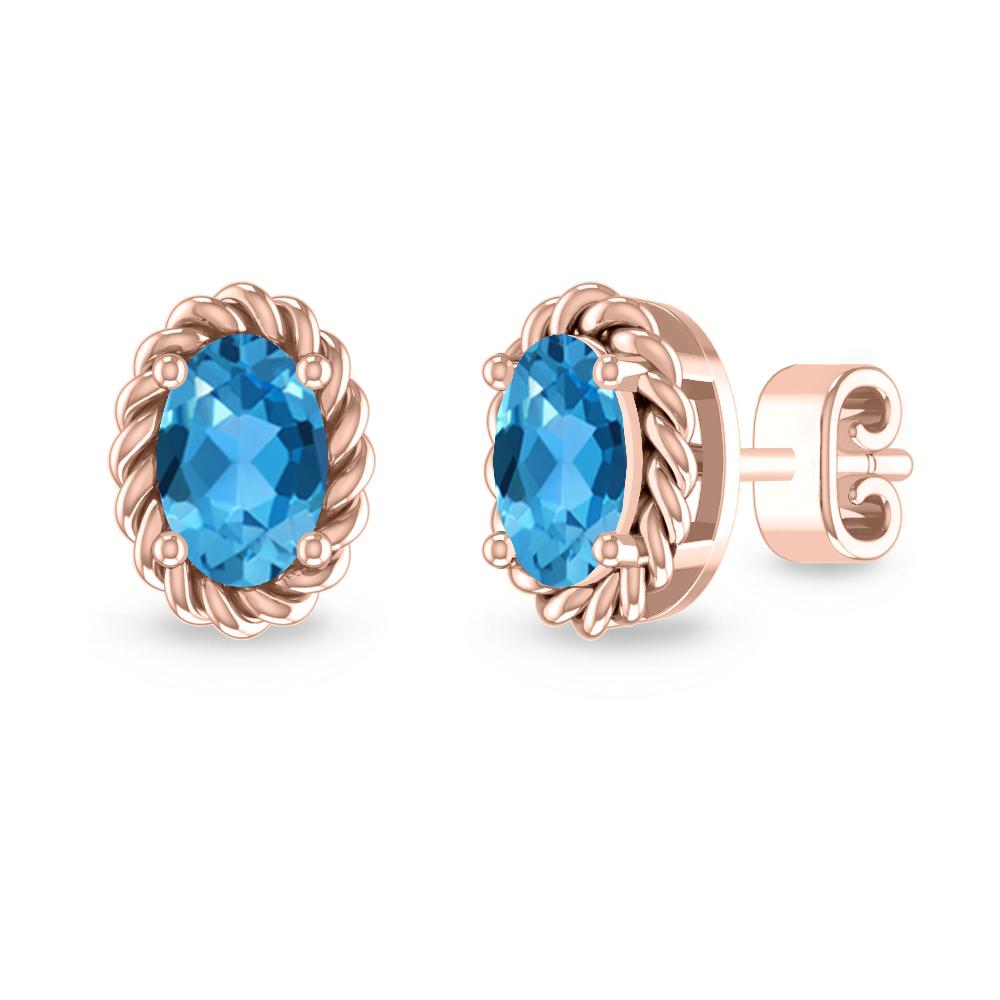 Rose Gold - Blue Topaz