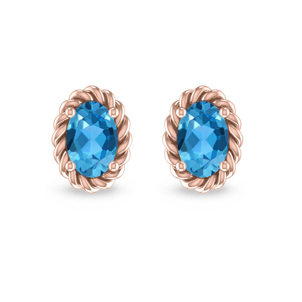 Rose Gold - Blue Topaz