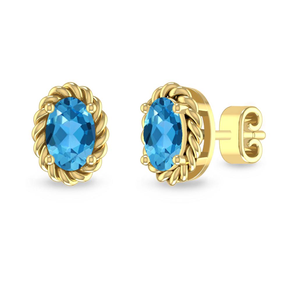 Yellow Gold - Blue Topaz