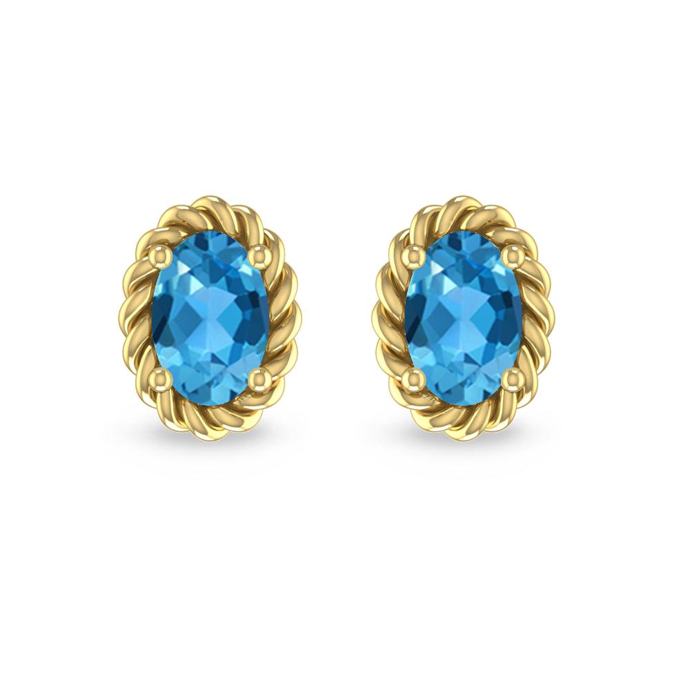 Yellow Gold - Blue Topaz