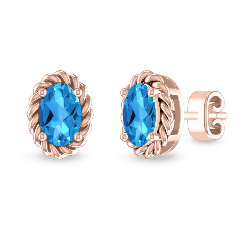 Rose Gold - Blue Topaz