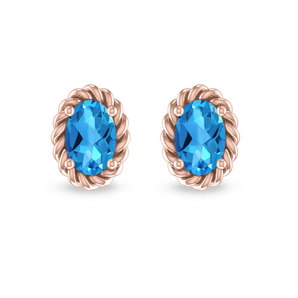 Rose Gold - Blue Topaz