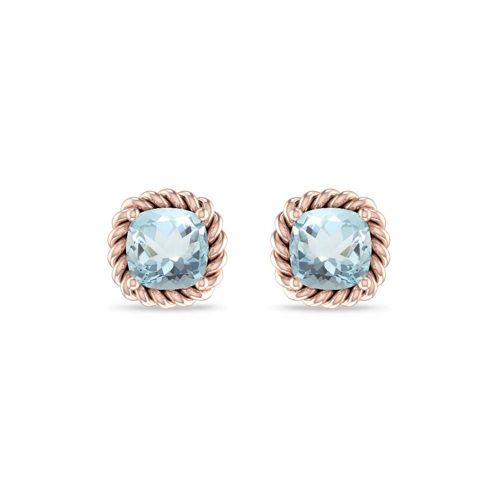 Rose Gold - Aquamarine