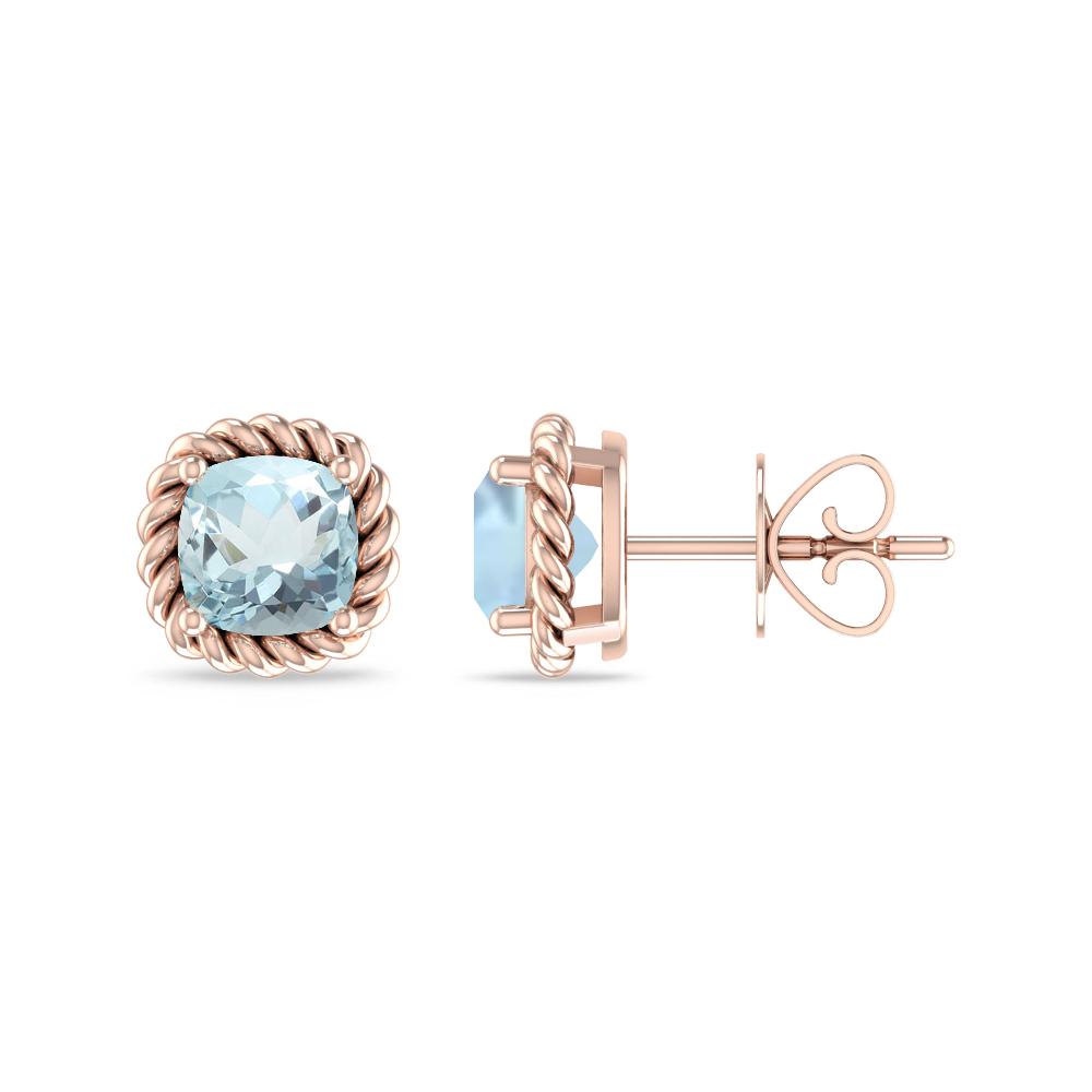 Rose Gold - Aquamarine
