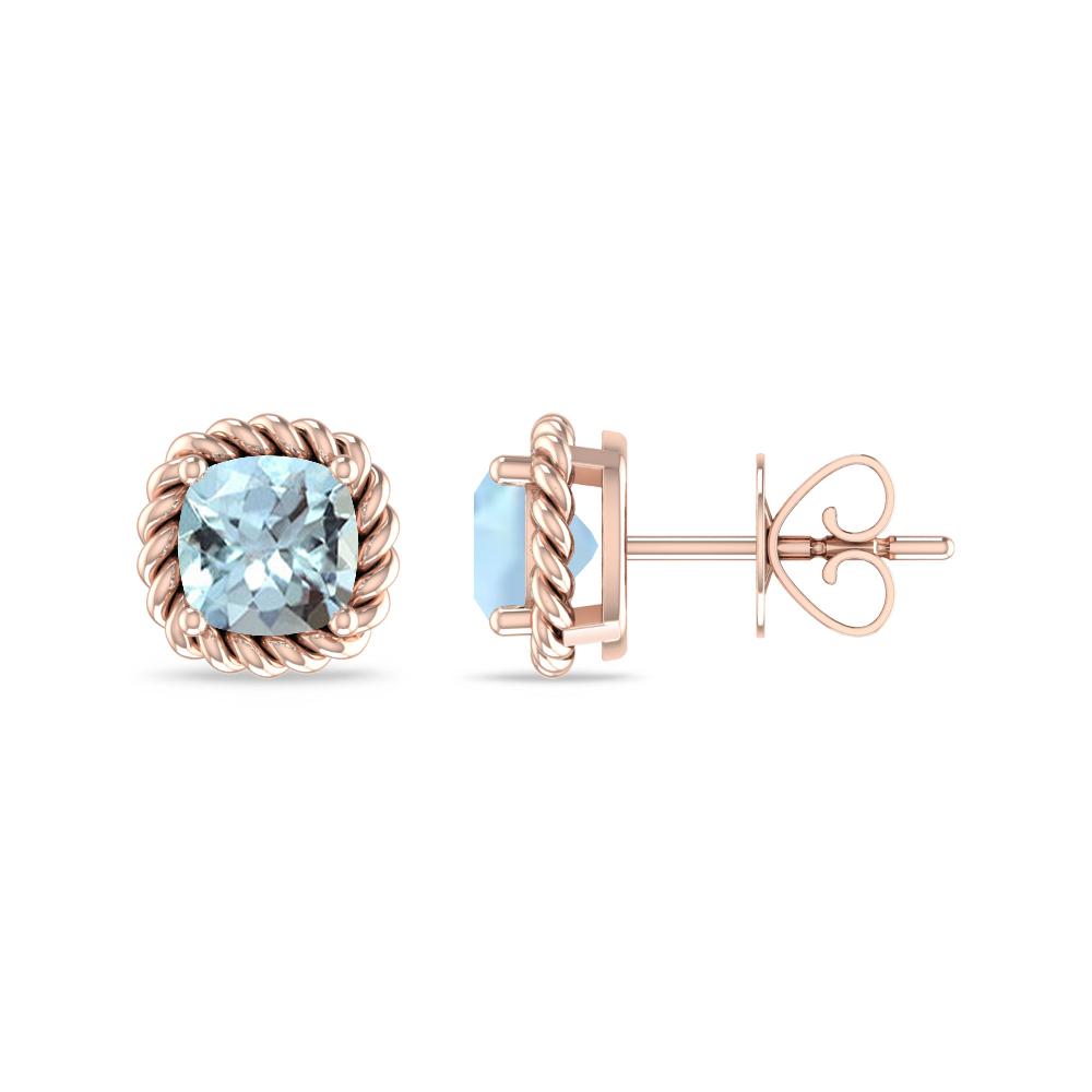 Rose Gold - Aquamarine