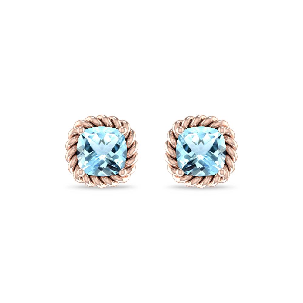 Rose Gold - Aquamarine
